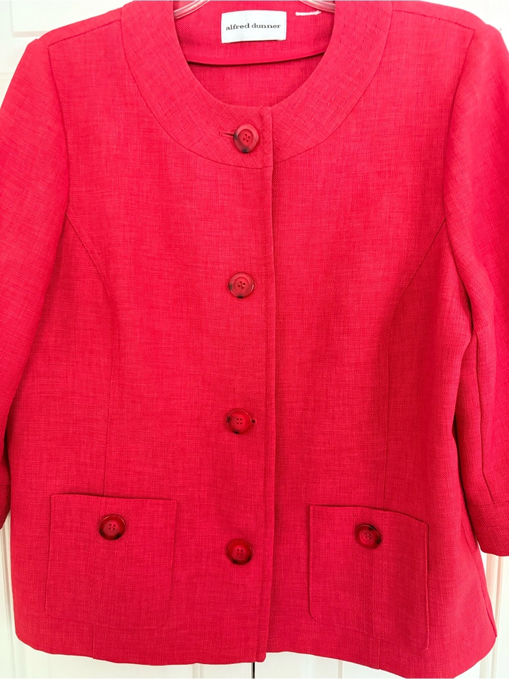 Alfred Dunner Burnt Orange Round-Neck Button Jacket